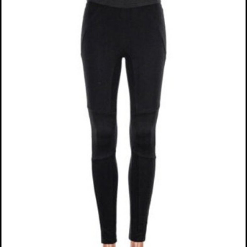 Zara Basic Womens Black Mid Rise Zipped Stretch Pants